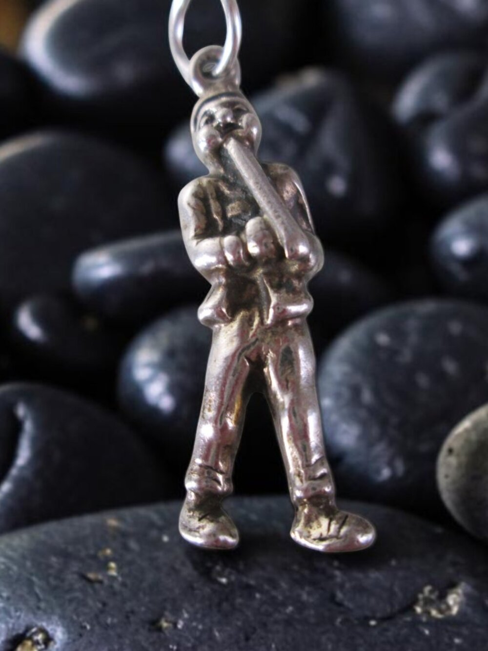 Musician Bracelet Charm, .800 Silver Horn Player Clarinet